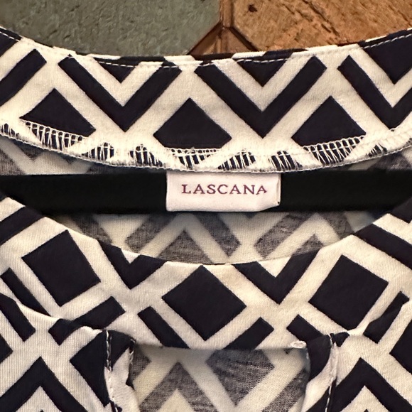 Navy & White Geometric Racerback Tank Top - Picture 2 of 5